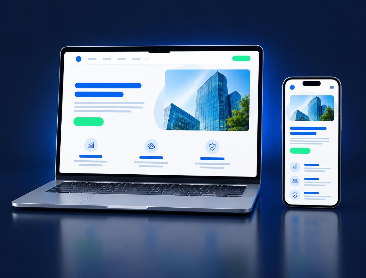 Laptop en telefoon met een door WebZuid gebouwde website